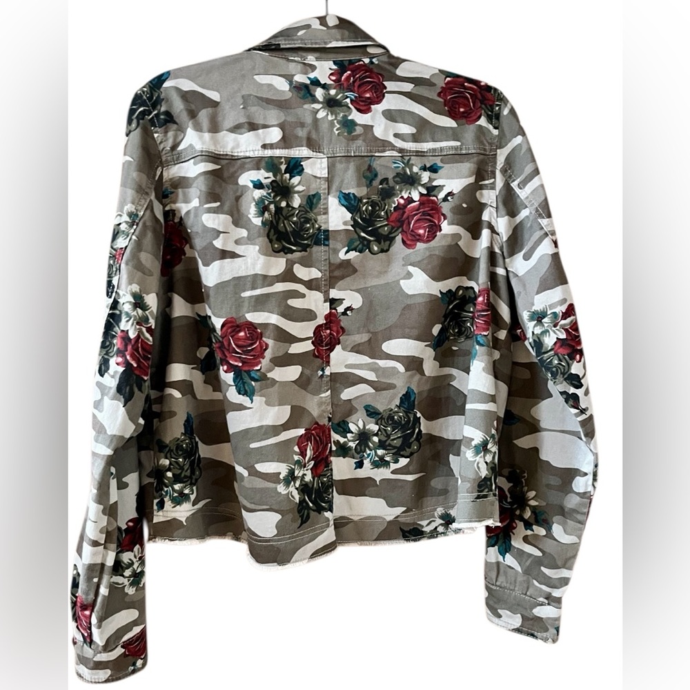 American Rag Floral Camouflage Jean Jacket Size L - Picture 3 of 8